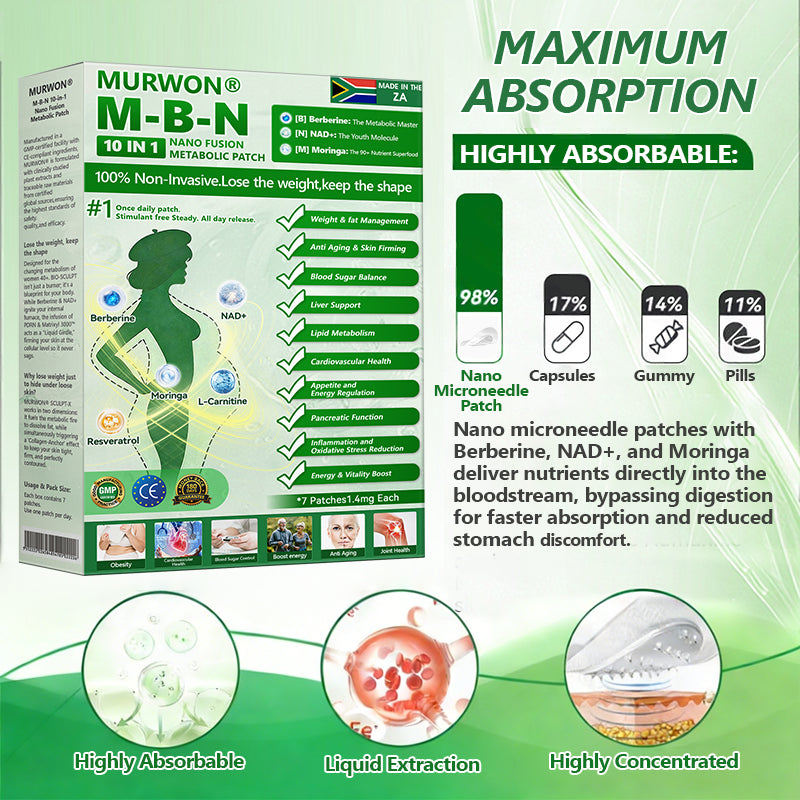 Qualità👩‍⚕️ | Cerotto metabolico nanofusione 10 in 1 professionale MURWON® M-B-N |🌹Supportato dalla scienza | Formula 10 in 1 | Risultati in 7 giorni🍍