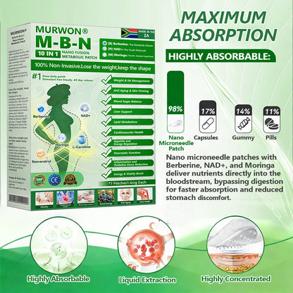 Qualità👩‍⚕️ | Cerotto metabolico nanofusione 10 in 1 professionale MURWON® M-B-N |🌹Supportato dalla scienza | Formula 10 in 1 | Risultati in 7 giorni🍍
