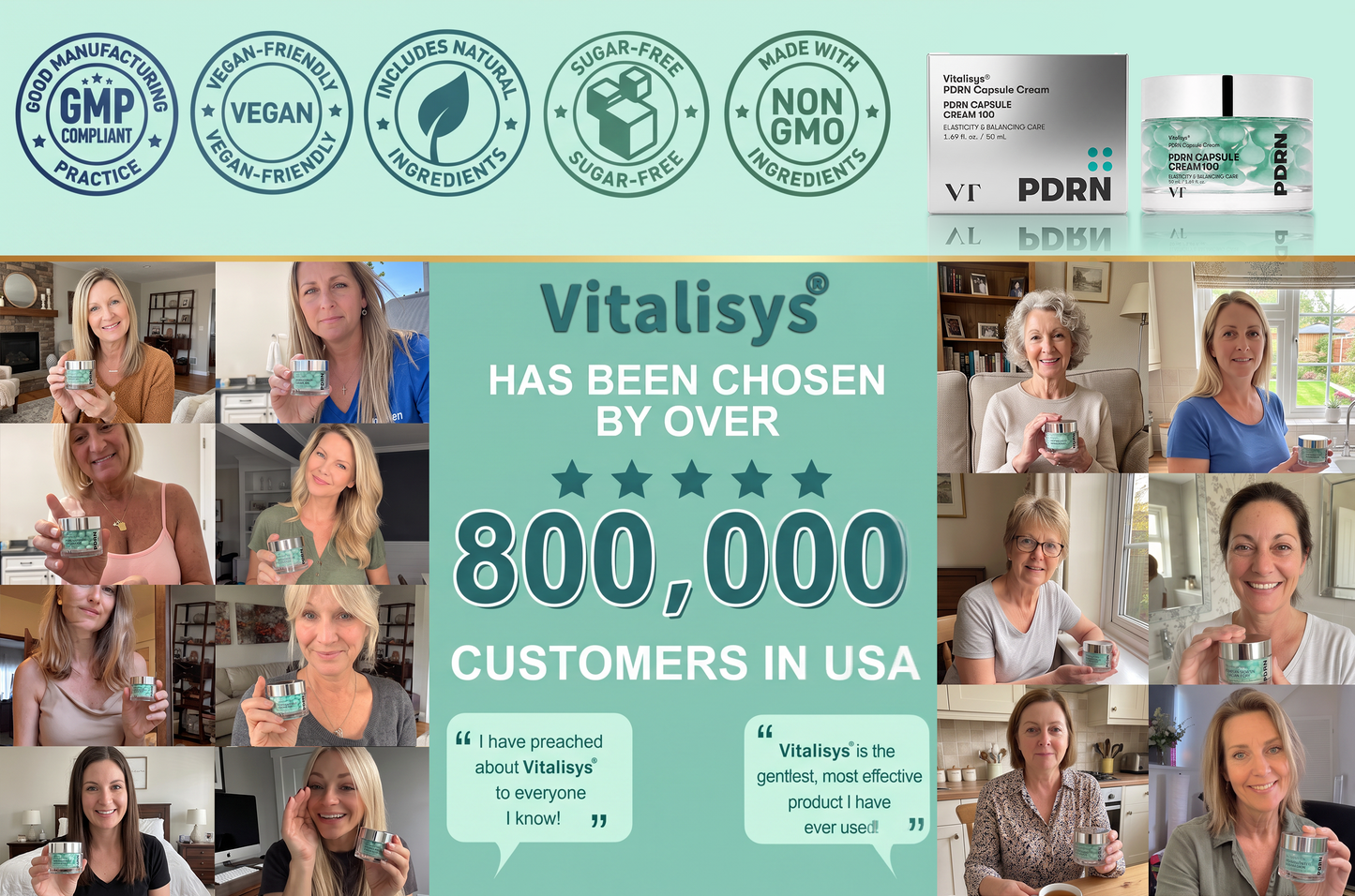 Authorized Flagship Store ✨|🌥️𝑽𝒊𝒕𝒂𝒍𝒊𝒔𝒚𝒔 𝑷𝑫𝑹𝑵 𝑪𝒂𝒑𝒔𝒖𝒍𝒆 𝑪𝒓𝒆𝒂𝒎 100|Anti aging, firming and lifting muscles Skin care, removal of stretch marks, breast enhancement, removal of chest lines, and skin repair.
