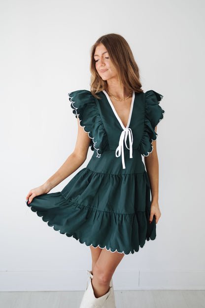 Paisley Dress - Hunter Green - FINAL SALE